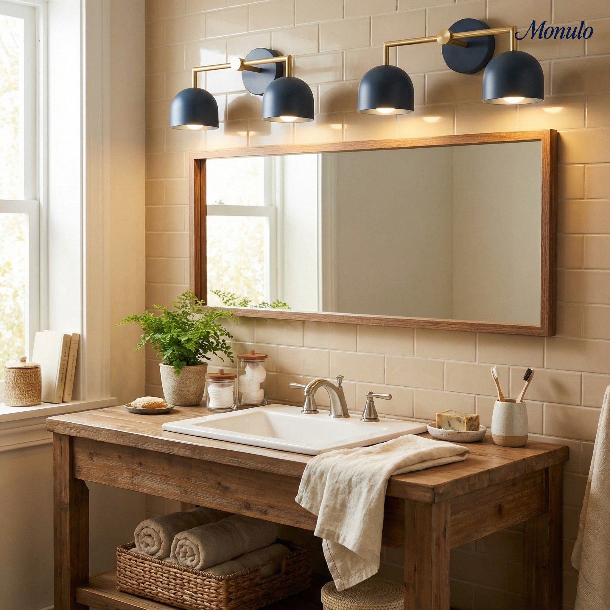 Bauernhaus-Wandlampe für das Waschbecken – Rustikale, bunte Badezimmer-Waschtischleuchte