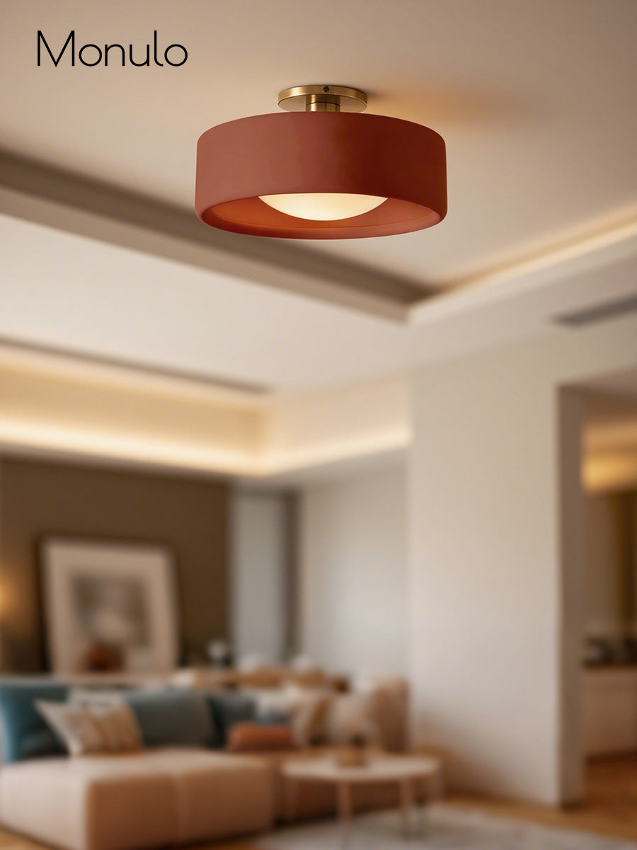 Cerova Porcelain Flush Mount Ceiling Light – Modern Low-Profile Fixture