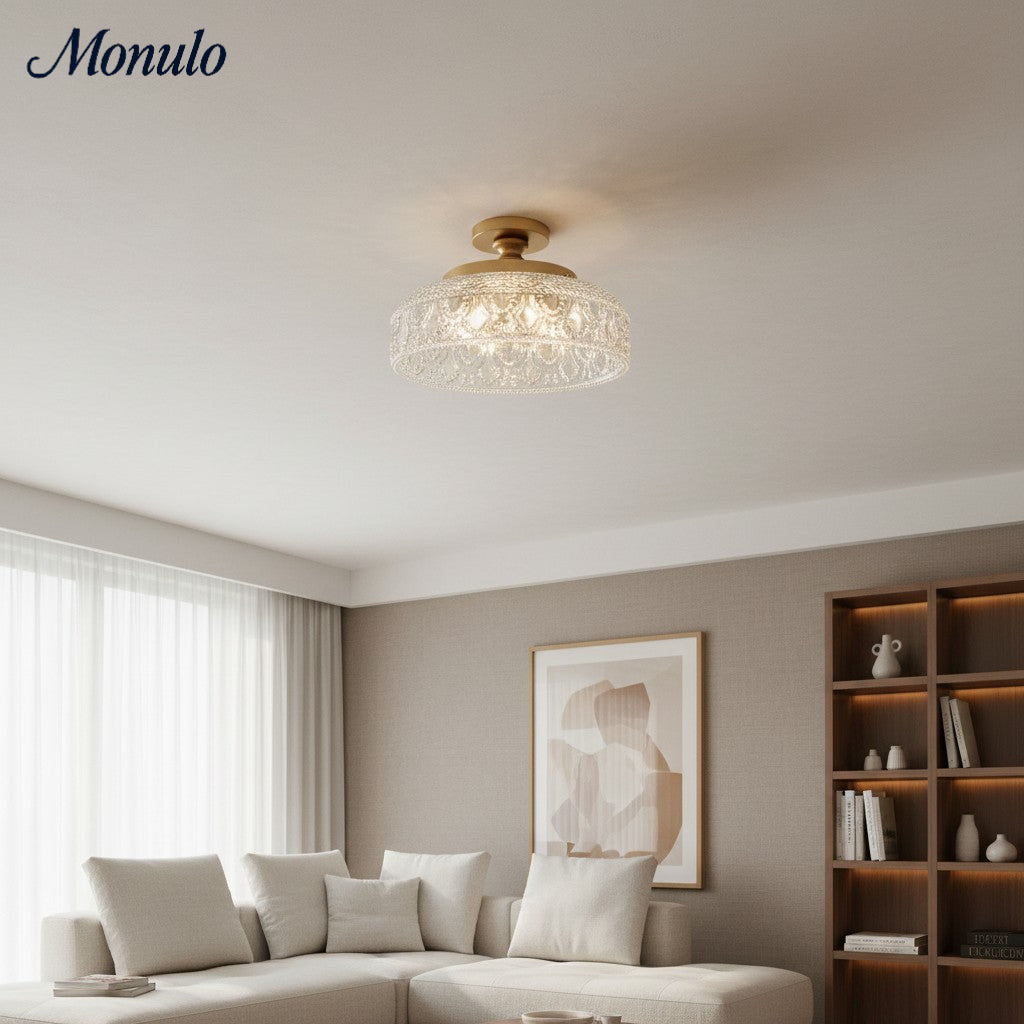 Verdoma Modern Glass Pendant - Minimalist Arc Pendant Light for Kitchen Islands and Dining Areas