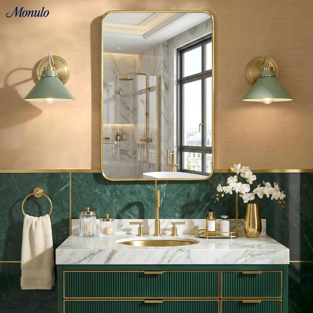 Aplique de pared Aurenza con brazo curvo y forma de globo: lámpara de pared industrial moderna para baño, dormitorio y pasillo.