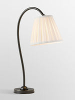 Load image into Gallery viewer, Fabric Table Lamp with Drum Shade - Modern Pleated Task Light
