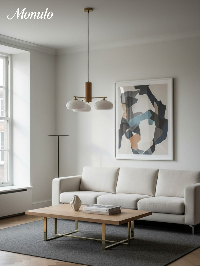 Medieval Log Style Vintage Glass Chandelier