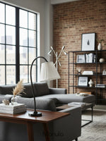 Load image into Gallery viewer, Luvora Fabric Drum Table Lamp - Pleated Shade Retro Design For Bedroom
