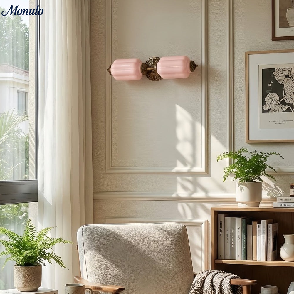 American Vintage Glas Laterne Geformt Horizontal Eloise Wandlampe