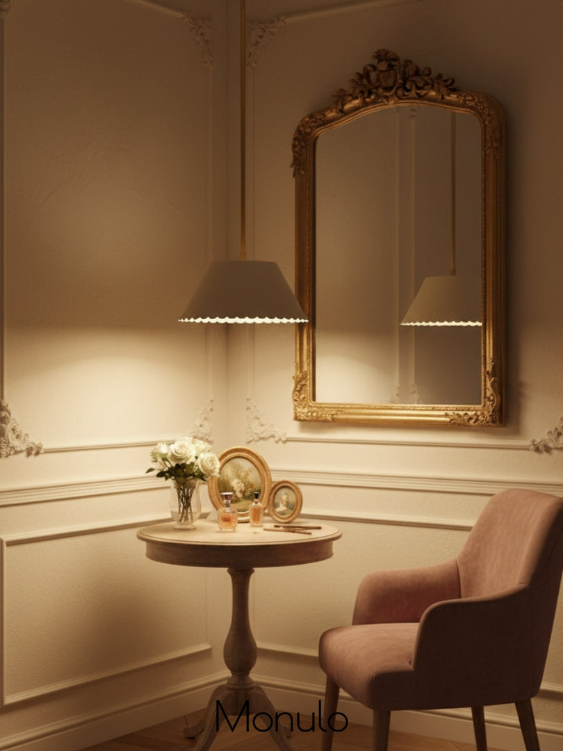 Foldray Leather Drum Pendant Light - Nordic Brass Fixture for Dining