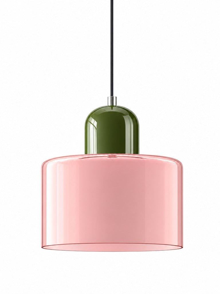 Suspension design moderne en verre cylindrique Verdoma pour cuisines et salles à manger