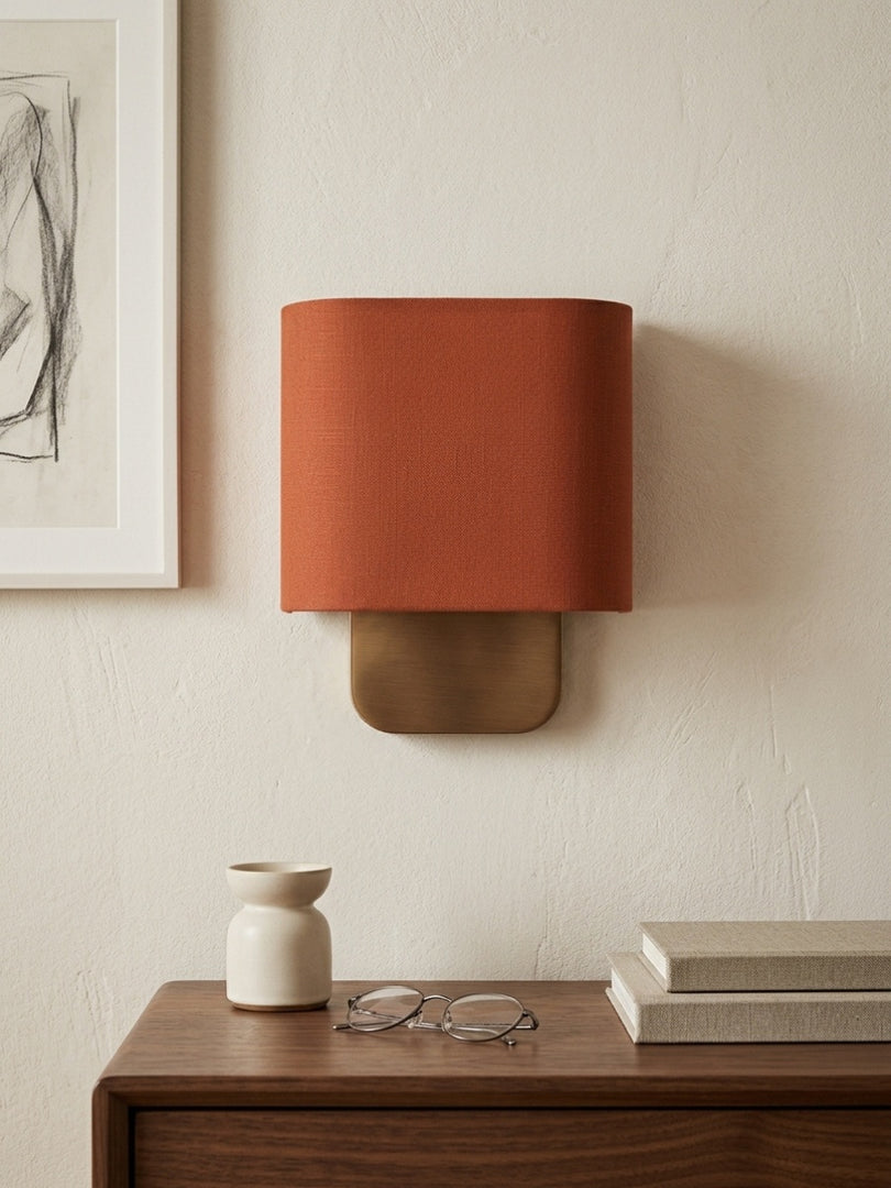 Nolvara Aleena Weiche Stoff Luxus Metall Stoff Wandlampe für Schlafzimmer Leselicht