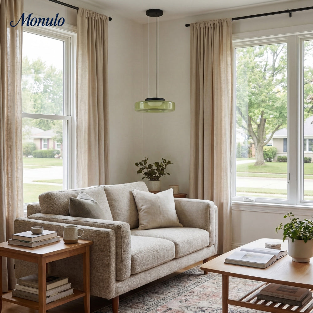 Lámpara colgante de vidrio con forma de disco apilado Verdoma Iluminación nórdica contemporánea para cocinas