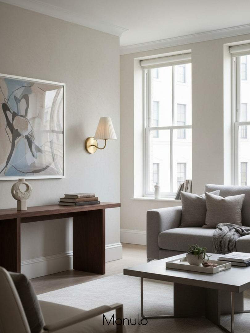 Fibura Fabric Wall Sconce – Elegant Wall Sconce for Bedroom and Hallaway Vintage Style