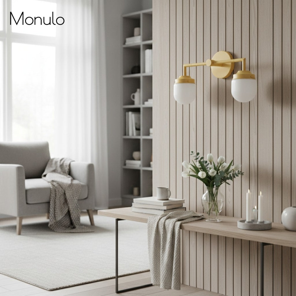 Opalume Glas Moderner Schminkspiegel Wandleuchte – Opalglas Badezimmer Wandleuchte