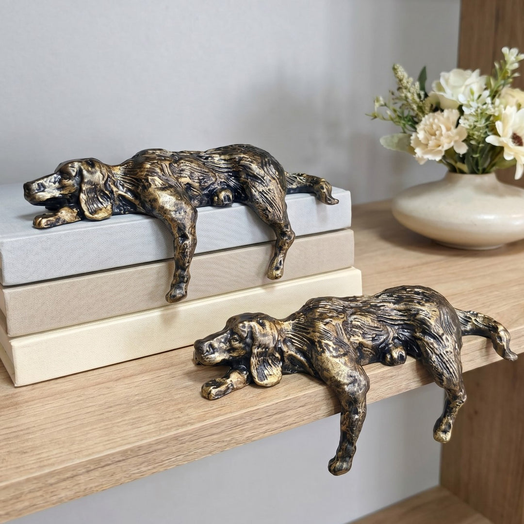 Escultura Geométrica de Perro Floxo Decoración Moderna - Arte Minimalista de Hierro para Escritorio