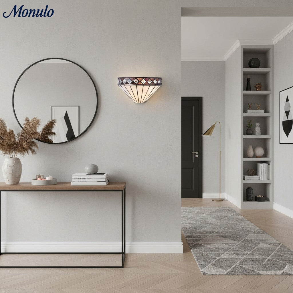 Lámpara de Pared Rombo Geométrico TF - Metal y Vidrio Modernos para Pasillo y Dormitorio