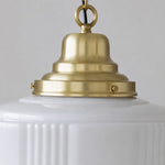Bild in Gallery-Viewer laden, Opalume Glass Pendant Light – Vintage Milchglas Pendelleuchte mit Art Deco Stil