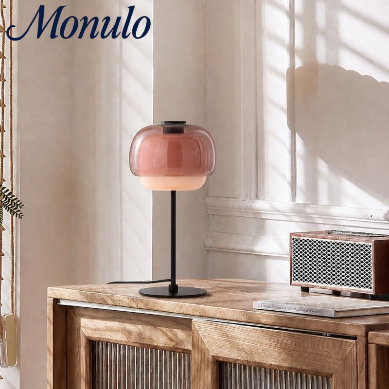 Clinco Tönungsglas Pilz-Silhouette Tischlampe – Vielseitige Designer-Tischbeleuchtung für Sideboard oder Nachttisch