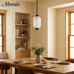 Load image into Gallery viewer, Eloise Vintage Inspired Scalloped Milk Glass Pendant - Modern Accent Light for Kitchen and Bedroom