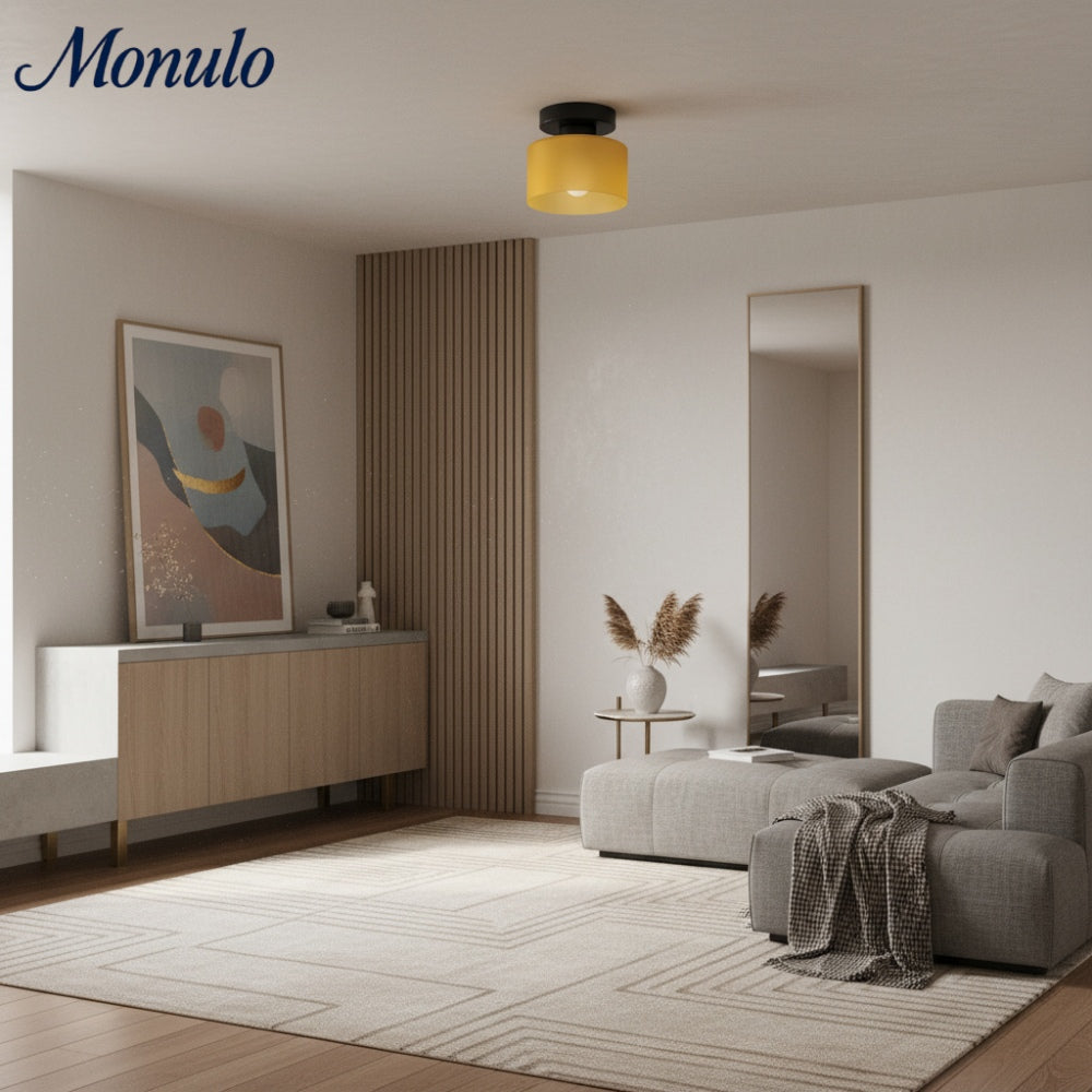 Plafonnier moderne cylindrique en verre minimaliste Moriglaze pour entrée et salon