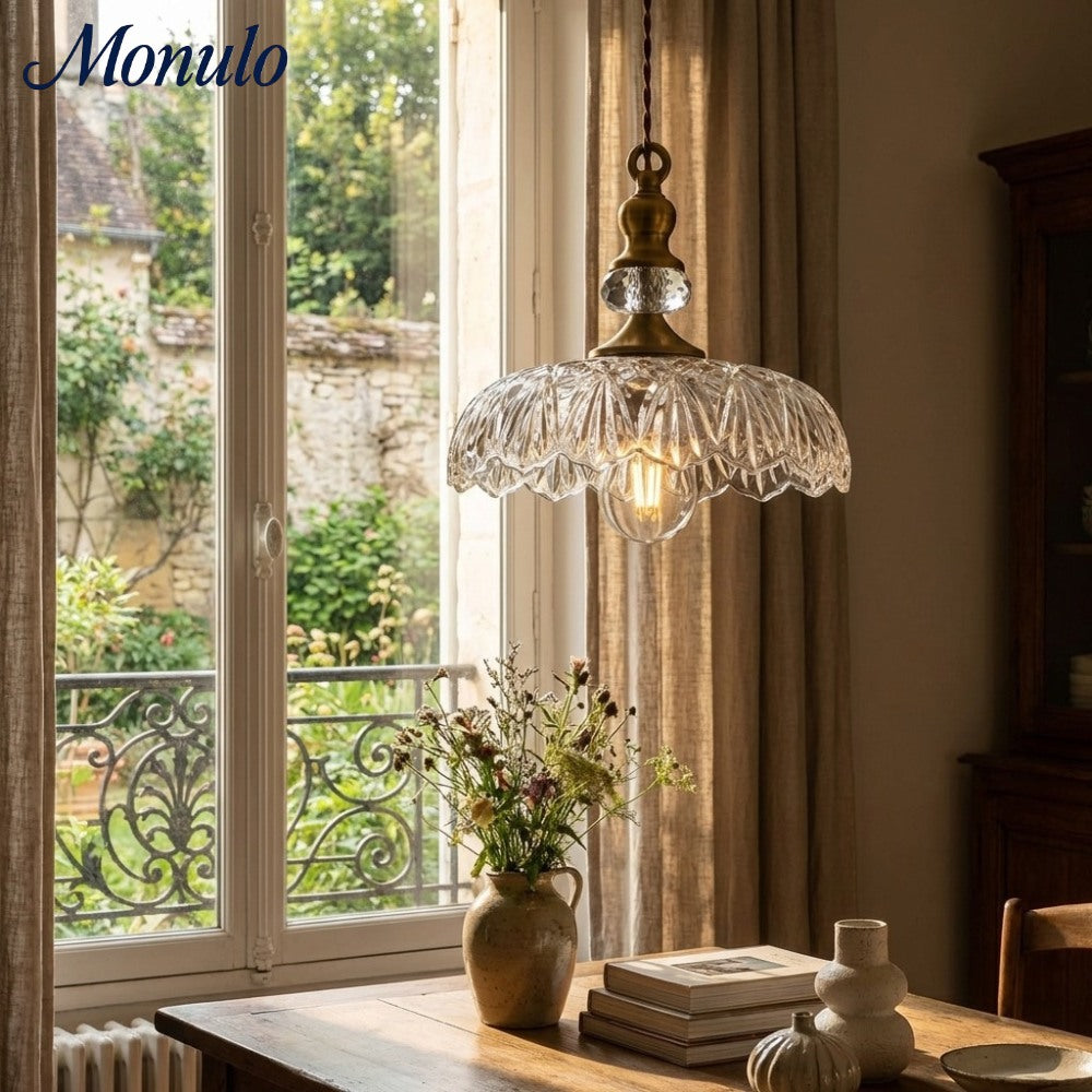 Verdoma Bloom Glass Hanging Light - Vintage Pendant for Kitchen Island U01
