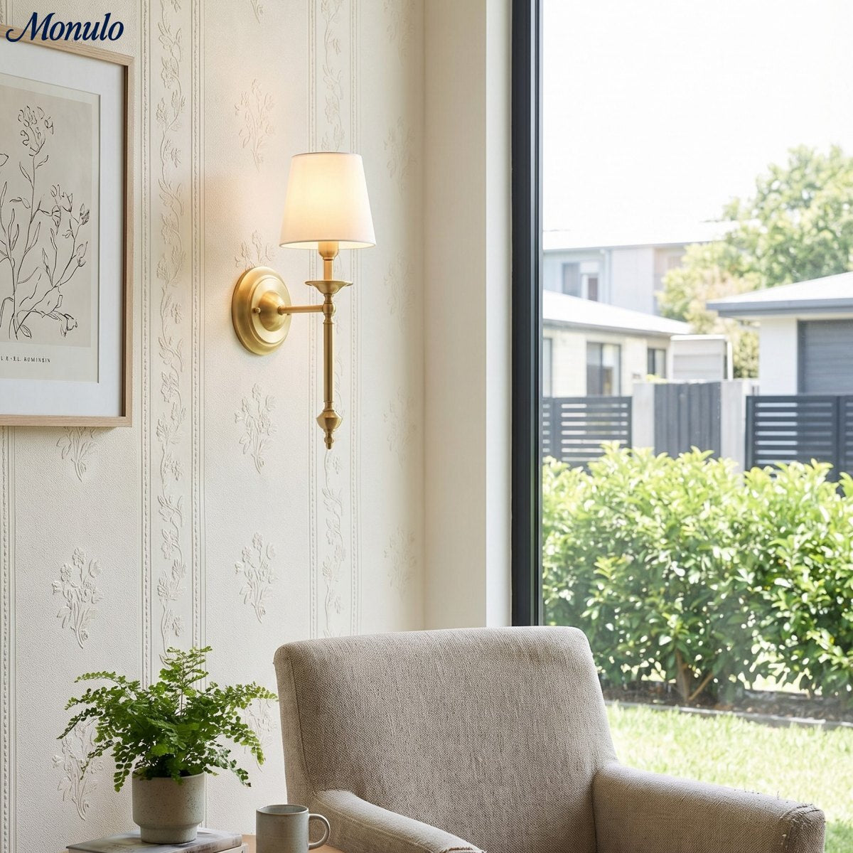 Rowan Fabric Shade Wall Sconce in Antique Copper - Vintage Luxury Light for Interiors