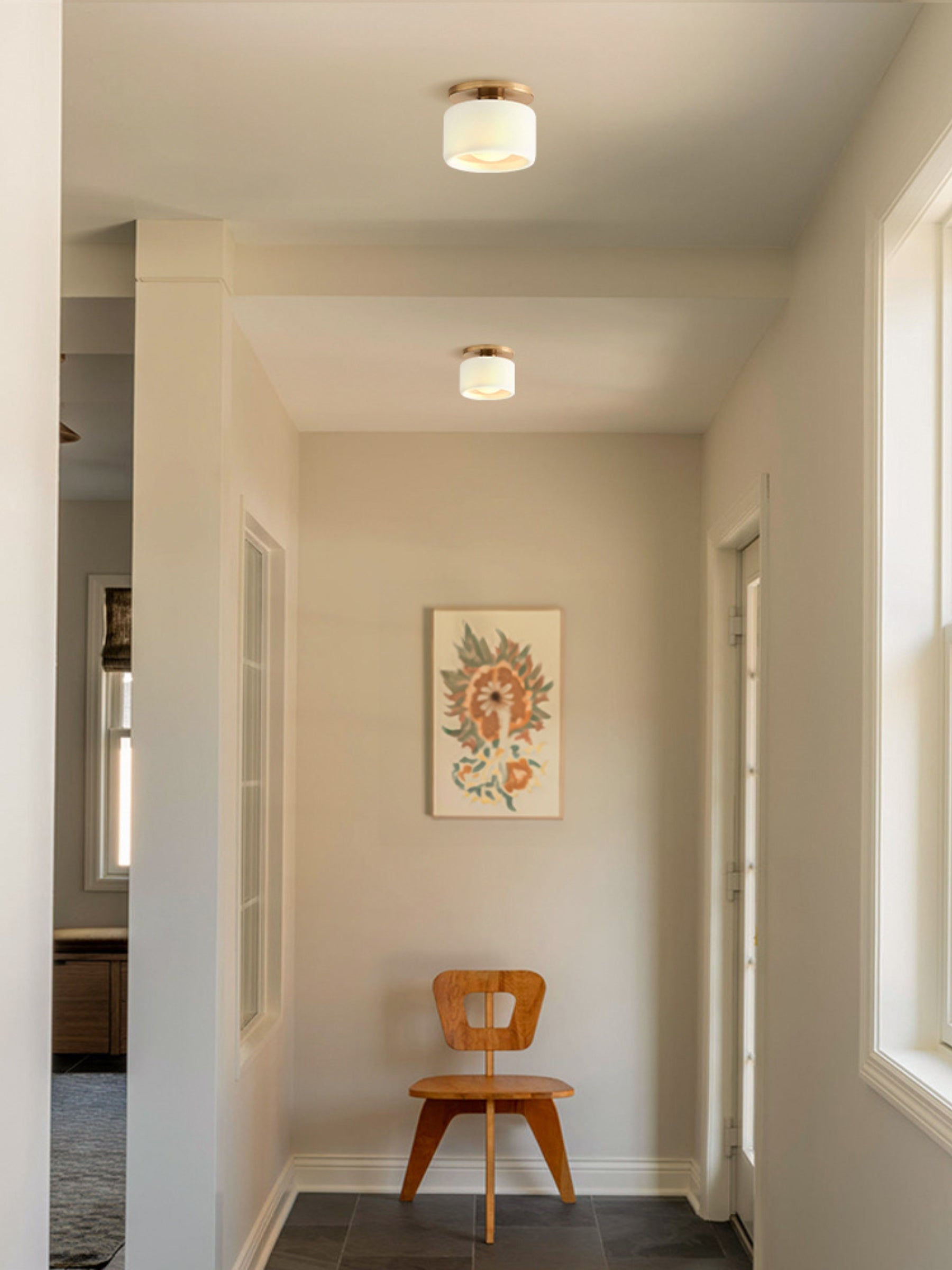 Cerova Porcelain Flush Mount Ceiling Light – Modern Low-Profile Fixture