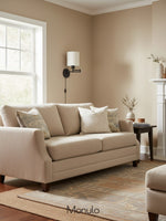 Load image into Gallery viewer, Swing Arm Fabric Sconce Light – Adjustable Wall Lamp with Drum Shade
