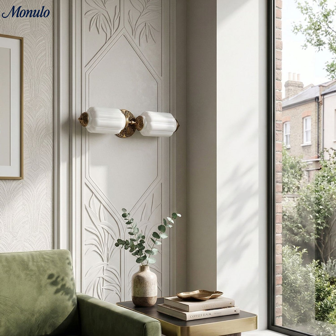 American Vintage Glas Laterne Geformt Horizontal Eloise Wandlampe