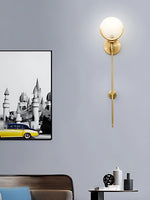 Cargar imagen en el visor de la Galería, Aplique de pared de alabastro Antoinett redondo, de estilo largo y ligero, de lujo
