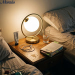 Load image into Gallery viewer, Modern Gold Frame Desk Lamp – Suspended Globe Light for Bedside and Home Office