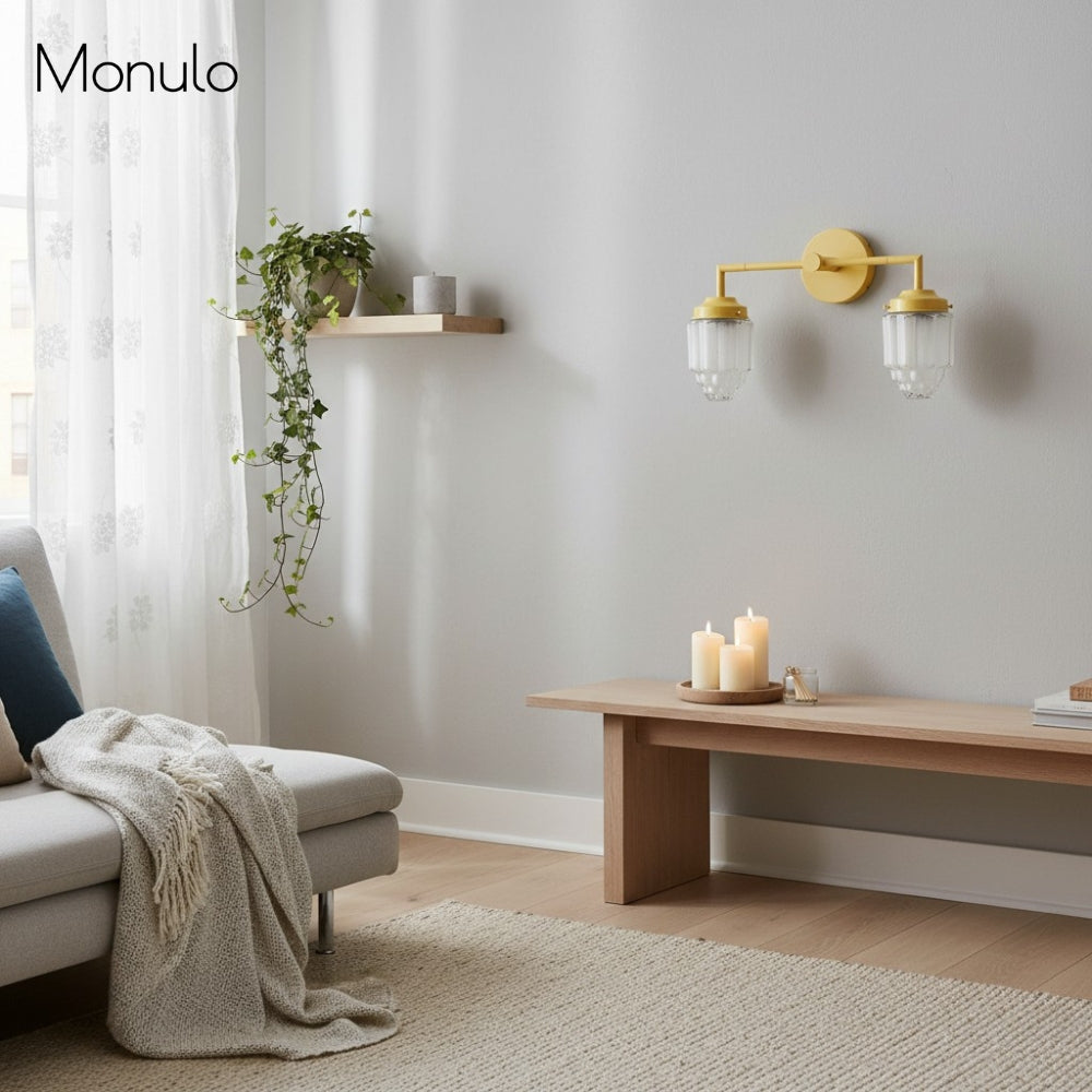 Applique murale Tierlux en verre Art Déco – Applique murale géométrique en verre pour salles de bains modernes