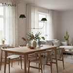 Load image into Gallery viewer, Foldray Scalloped Edge Leather-Style Linear Chandelier – Modern Dining Room Lighting
