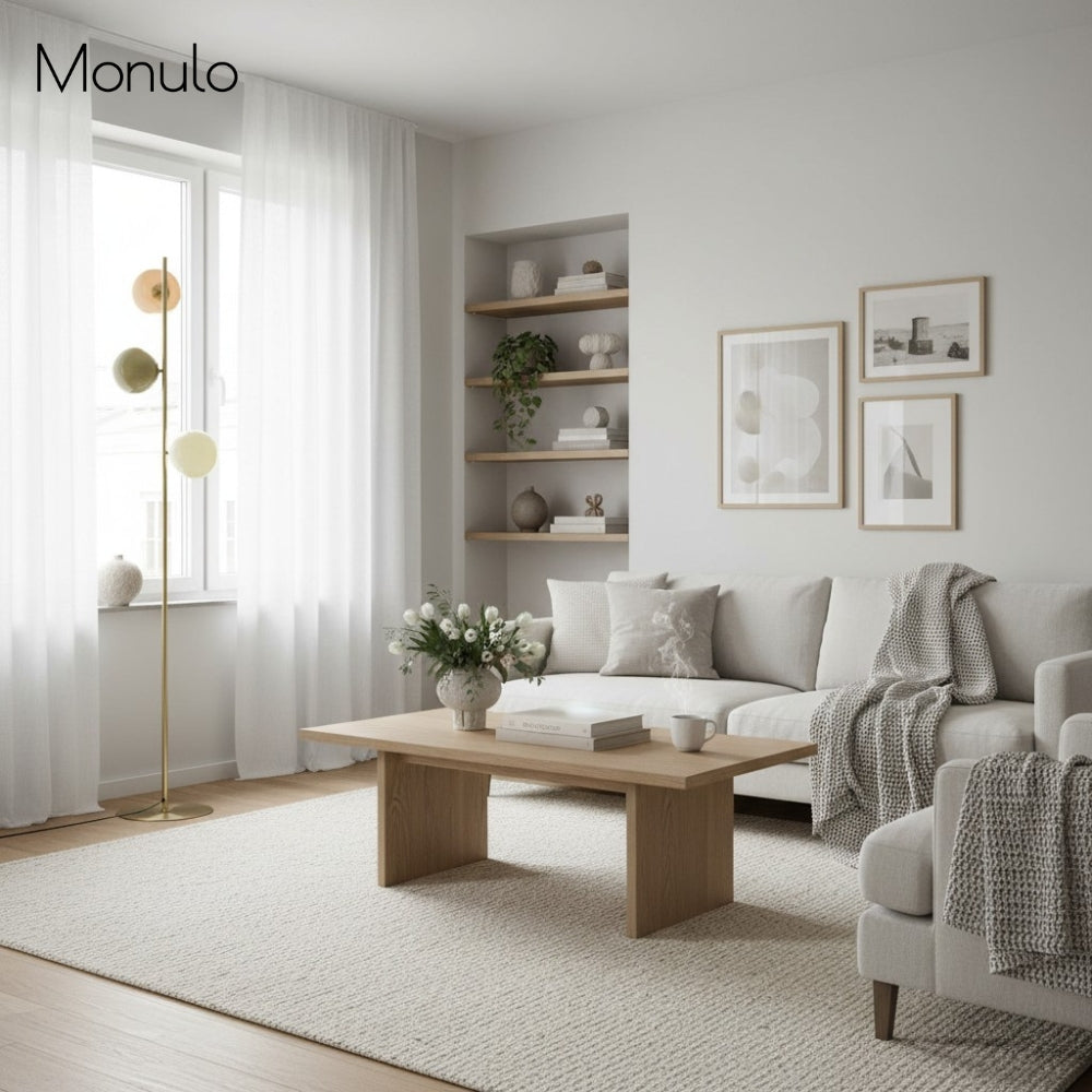 Lampadaire lumineux Coloria Orb Opal – Lampadaire minimaliste moderne en verre et métal pour salon