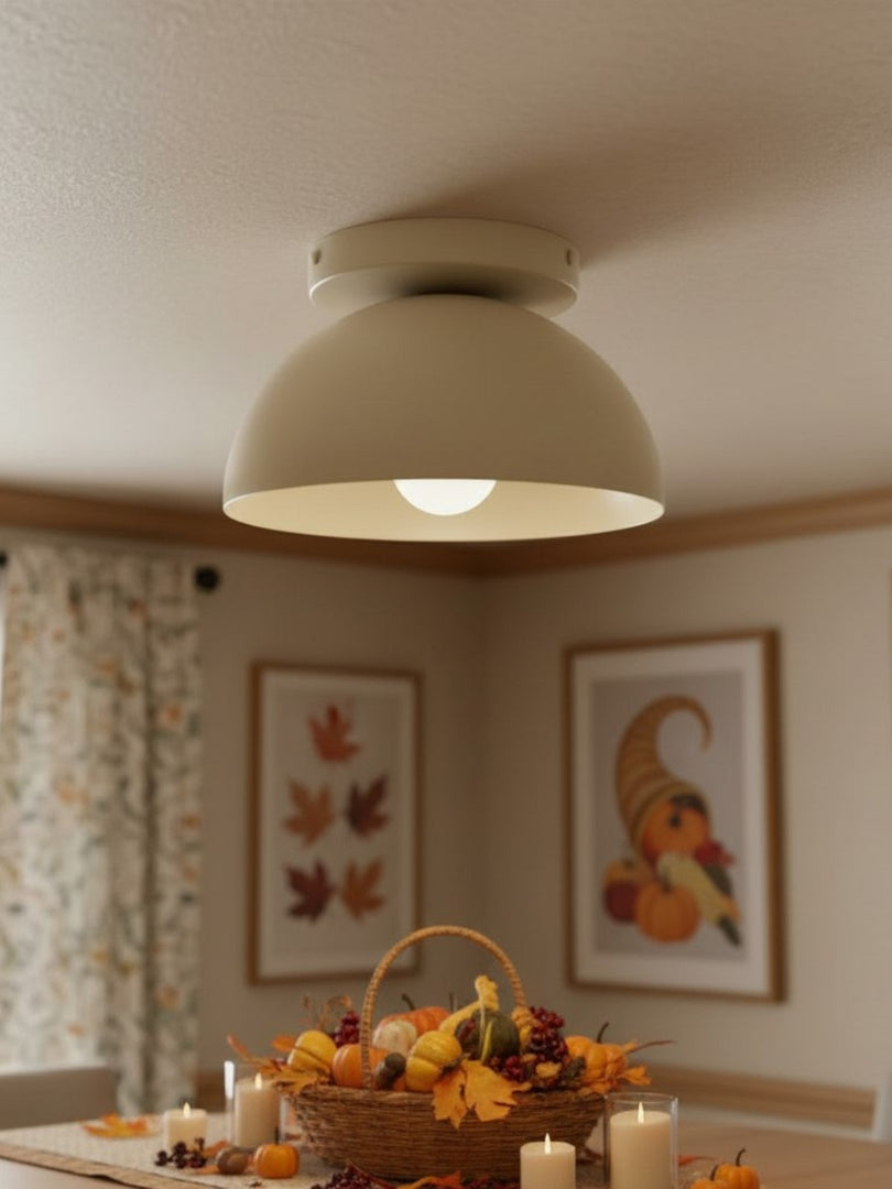 Metio Dome Minimalist Ceiling Lamp – Flush Mount for Small Spaces, Multi-Color Options