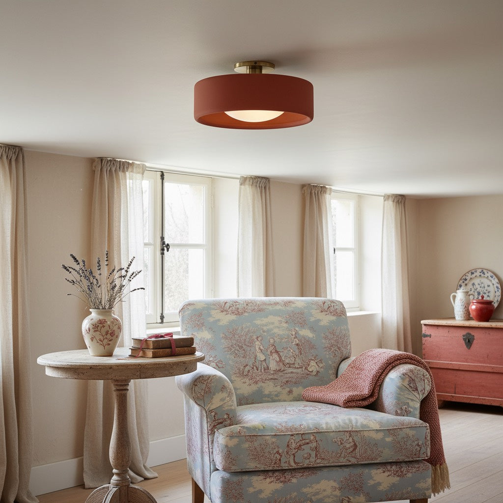 Cerova Contemporary Porcelain Flush Mount Ceiling Light – Soft Ambient Illumination for Hallways and Offices