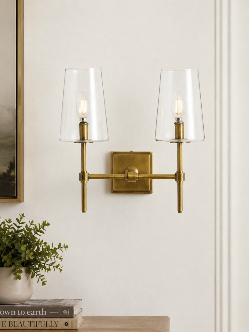 Derlina Clear Glass Sconce - Elegant Single To Triple Vanity Sconce