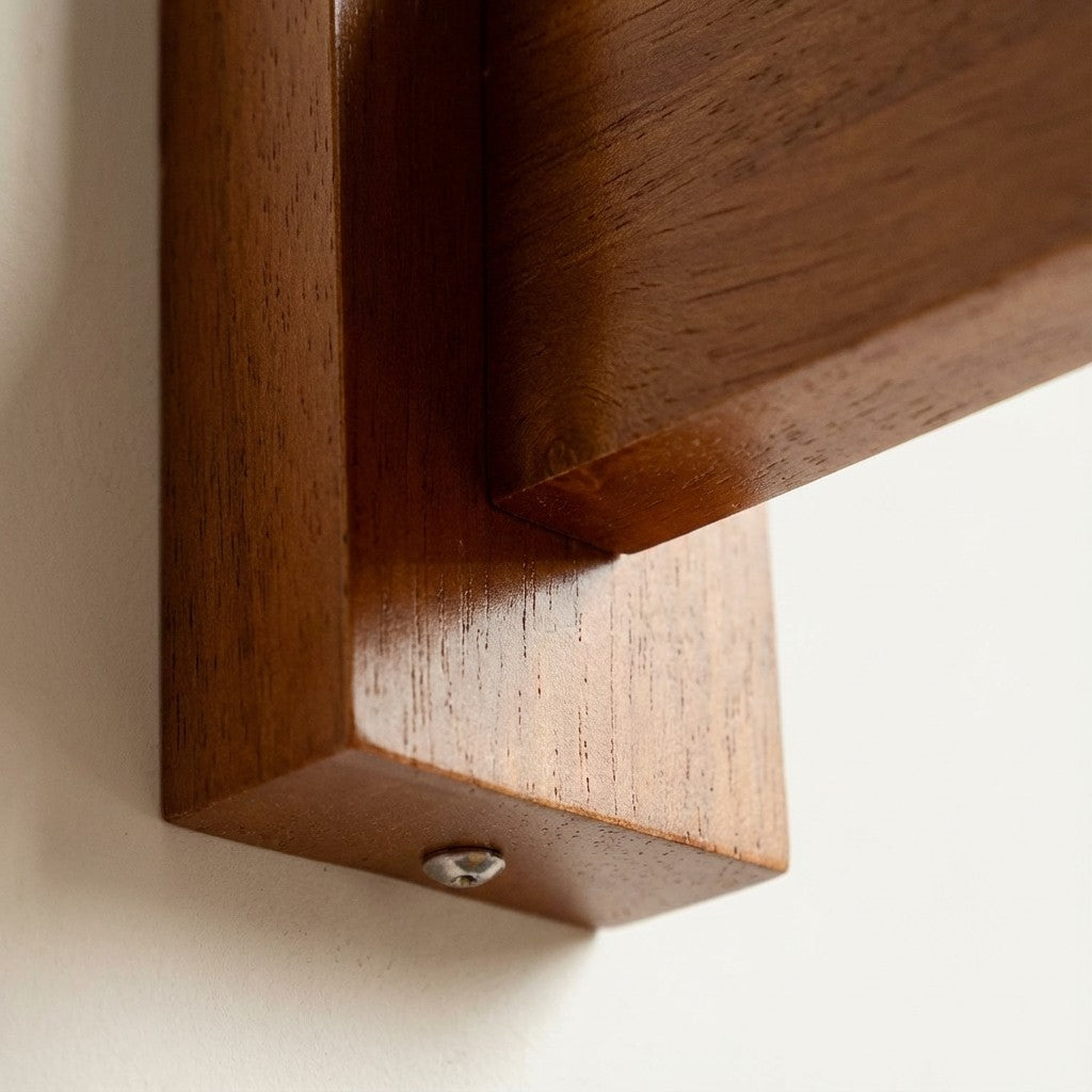 Applique murale Sunset Vintage Modern – Lampe à double abat-jour de la série Sunset avec base texturée en bois