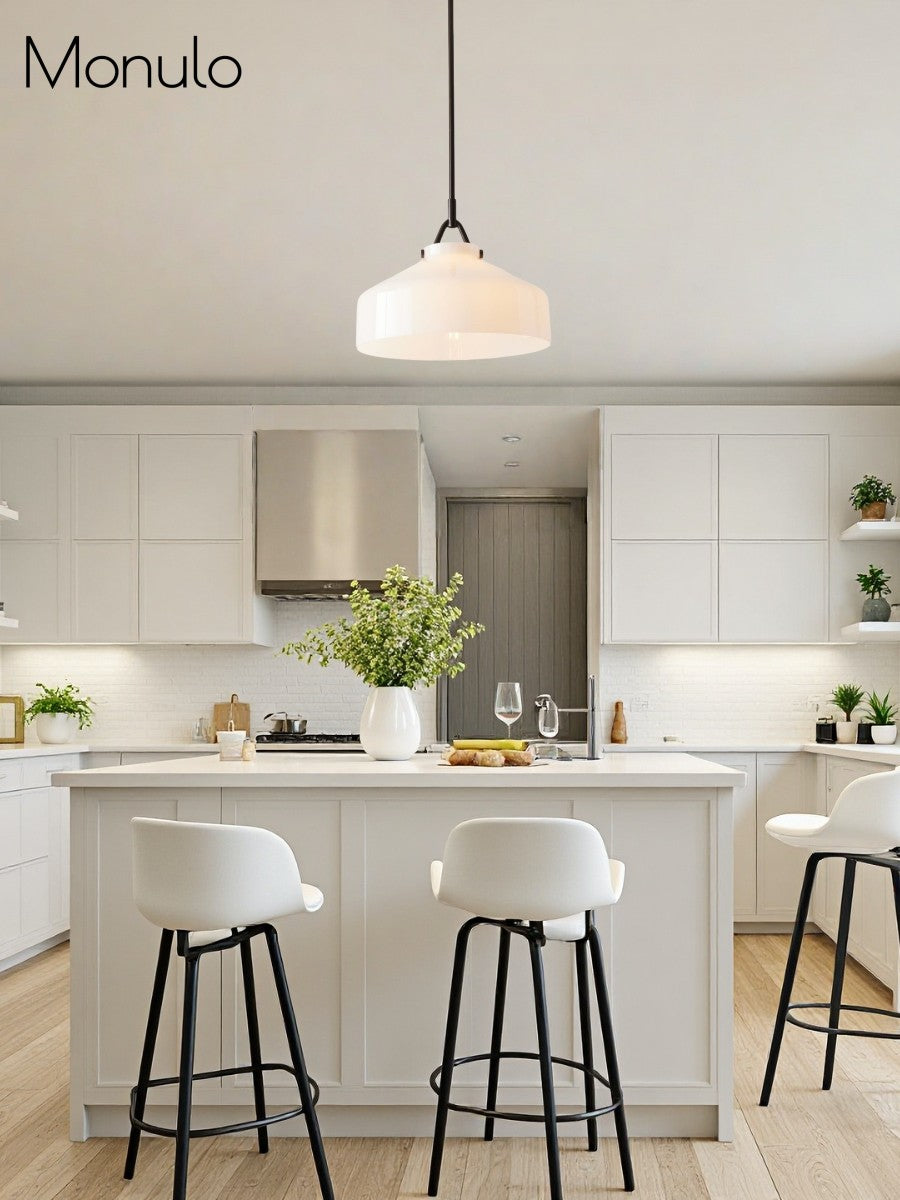 Hanton Nordic Metal Henry Pendant Light - Minimalist Glass And Metal Shade