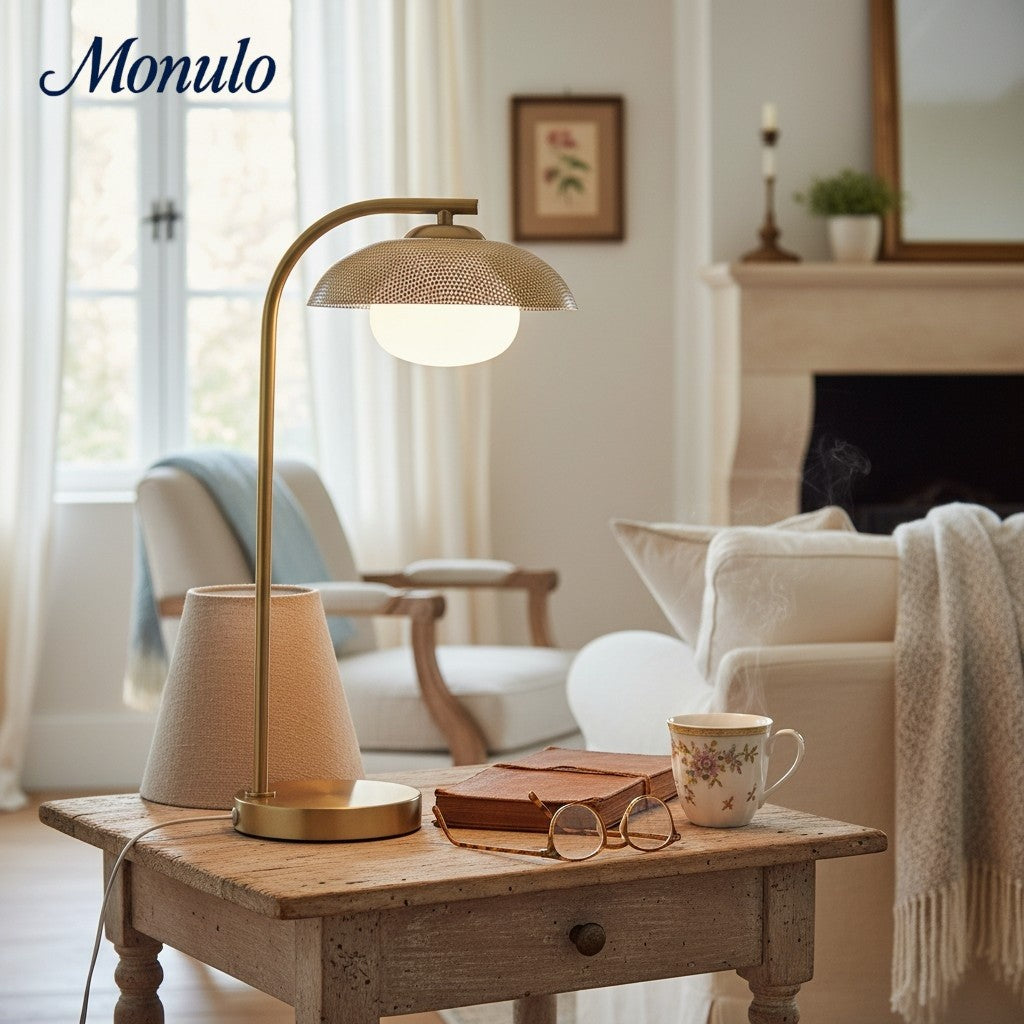 Elorina Retro Metal Shade Table Lamp – Contemporary Plug-In Design for Side Tables & Nightstands