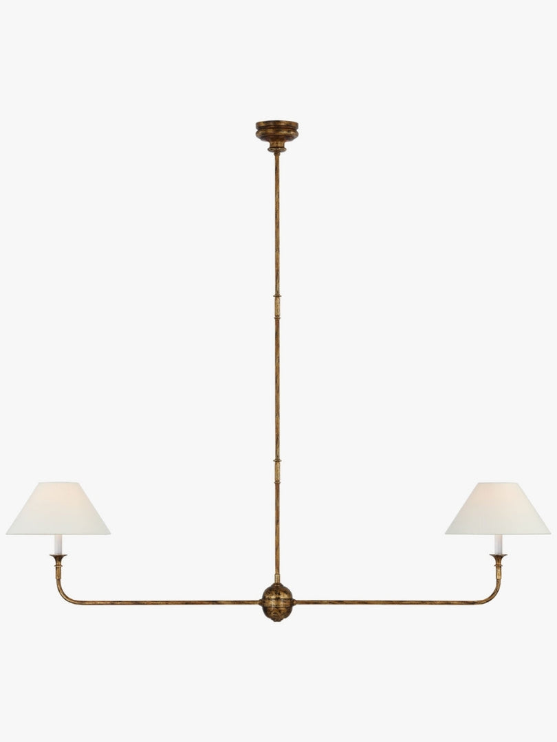 Sleek Chandelier Featuring Layered Linear Silhouette
