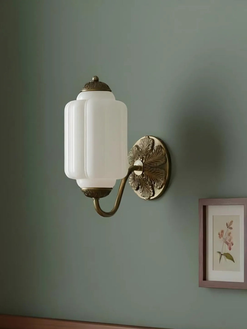 Vintage Milk Glass Sconce Bedside Hallway Eloise Wall Sconce