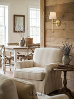 Load image into Gallery viewer, Rowan Fabric Shade Wall Sconce in Antique Copper - Vintage Luxury Light for Interiors
