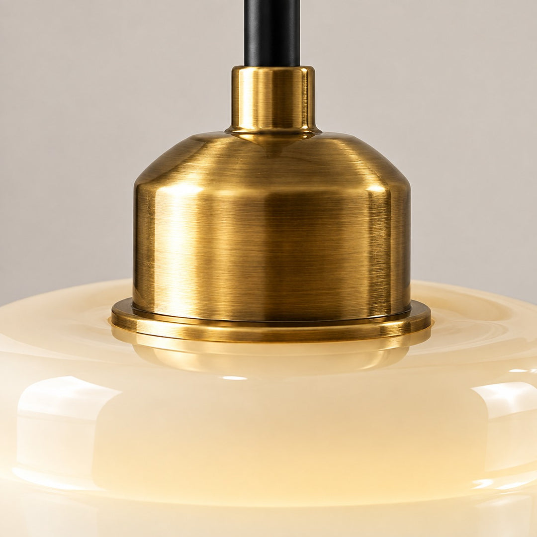 Vintage Milk White Glass Plug-In Pendant Light