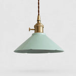 Load image into Gallery viewer, Yingqing six-petal ceramic pendant light with brass base