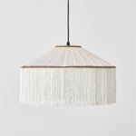 Bild in Gallery-Viewer laden, Beige Pleated Fabric Fringe Plug-In Pendant