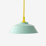 Cargar imagen en el visor de la Galería, Memphis pendant with mint green shade and yellow cord