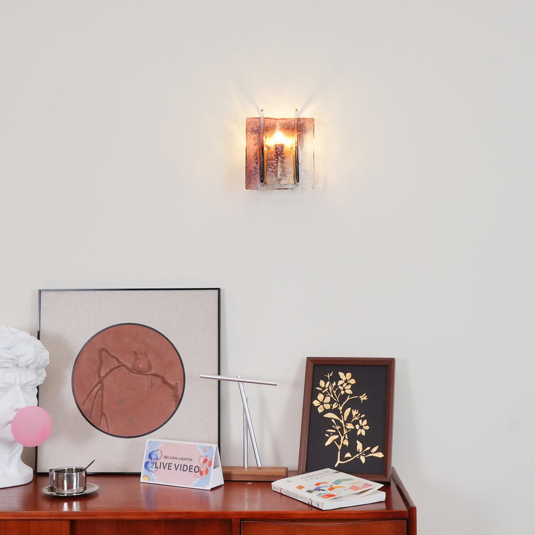 Verdura Architectural Wall Mounted Lamp with Glass Panel Design