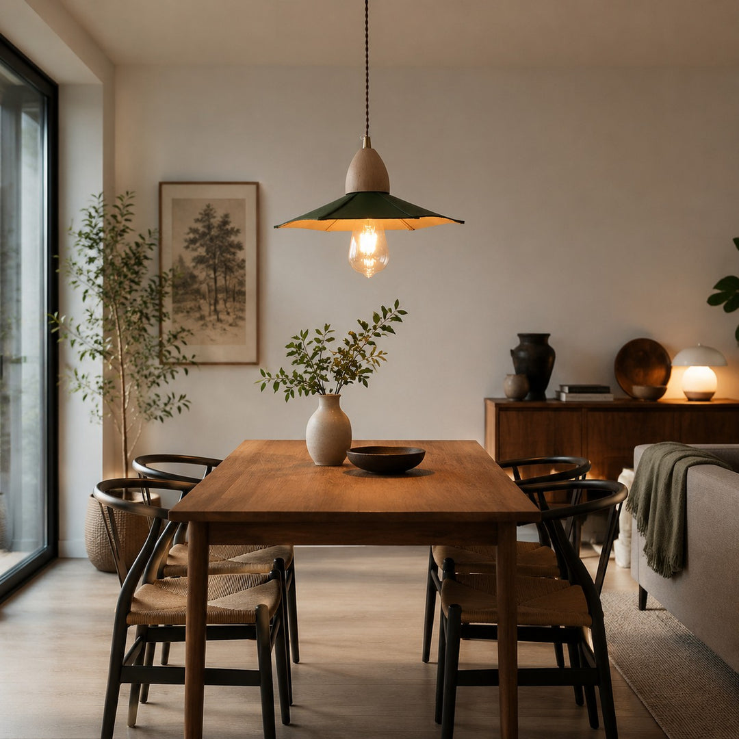 Vintage leather pendant light