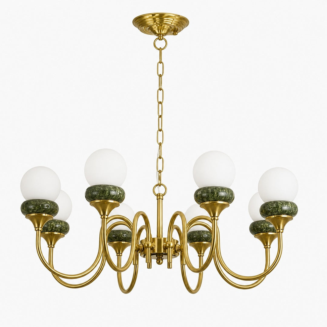 Green Jade Loop-Arm Chandelier