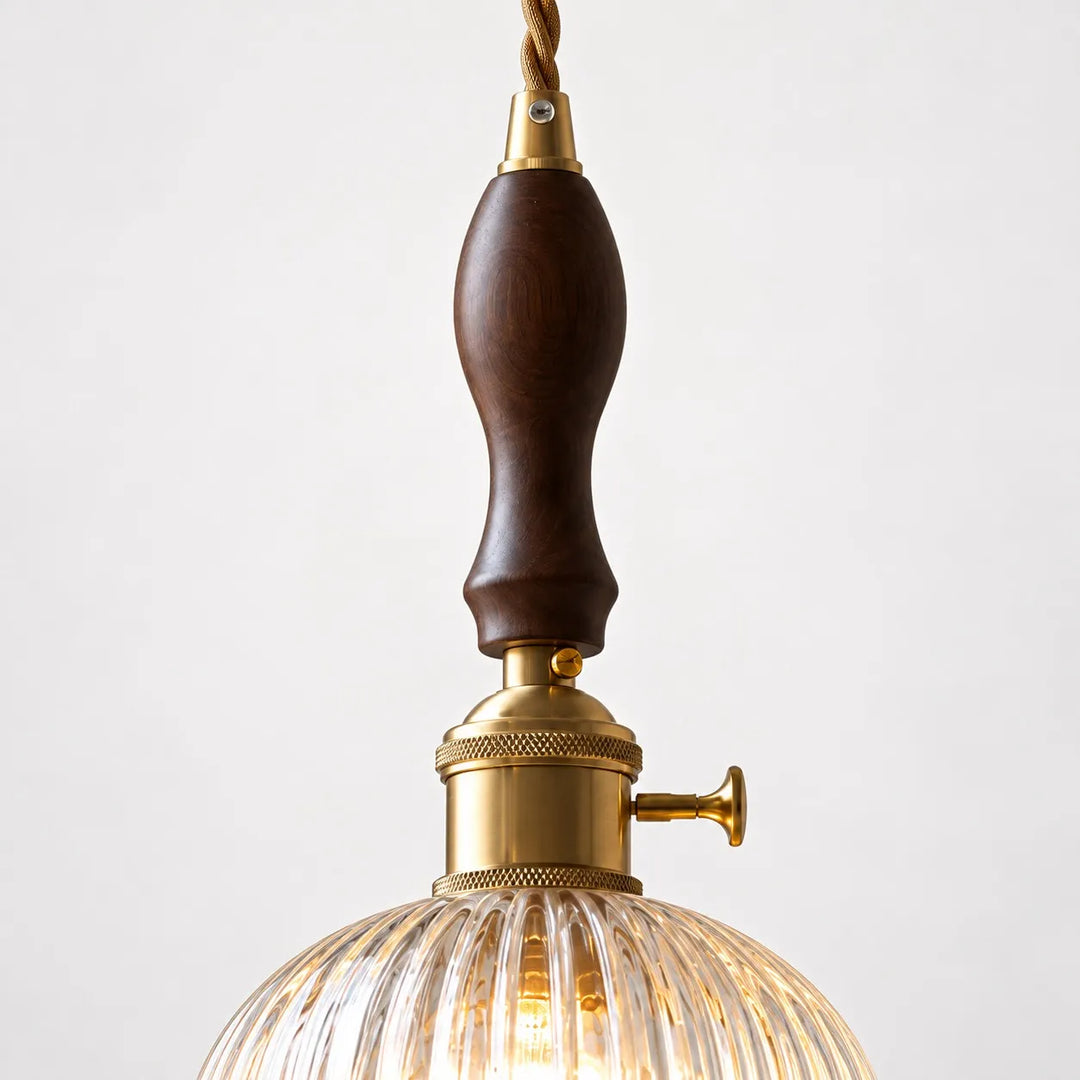 Vintage Wavy-Edge Glass Pendant Lamp