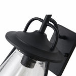Bild in Gallery-Viewer laden, Black Glass Outdoor Wall Lantern Sconce