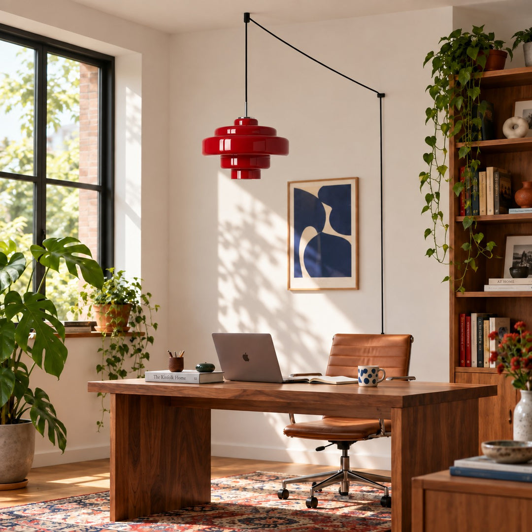 Koloro Millie Plug-In Glass Pendant Light - Retro Colorful Pendant for Modern Interiors