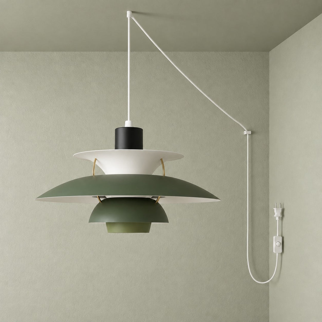 Modern Multilayer Colorful Plug‑in Swag Pendant Light - Metal Hanging Lamp